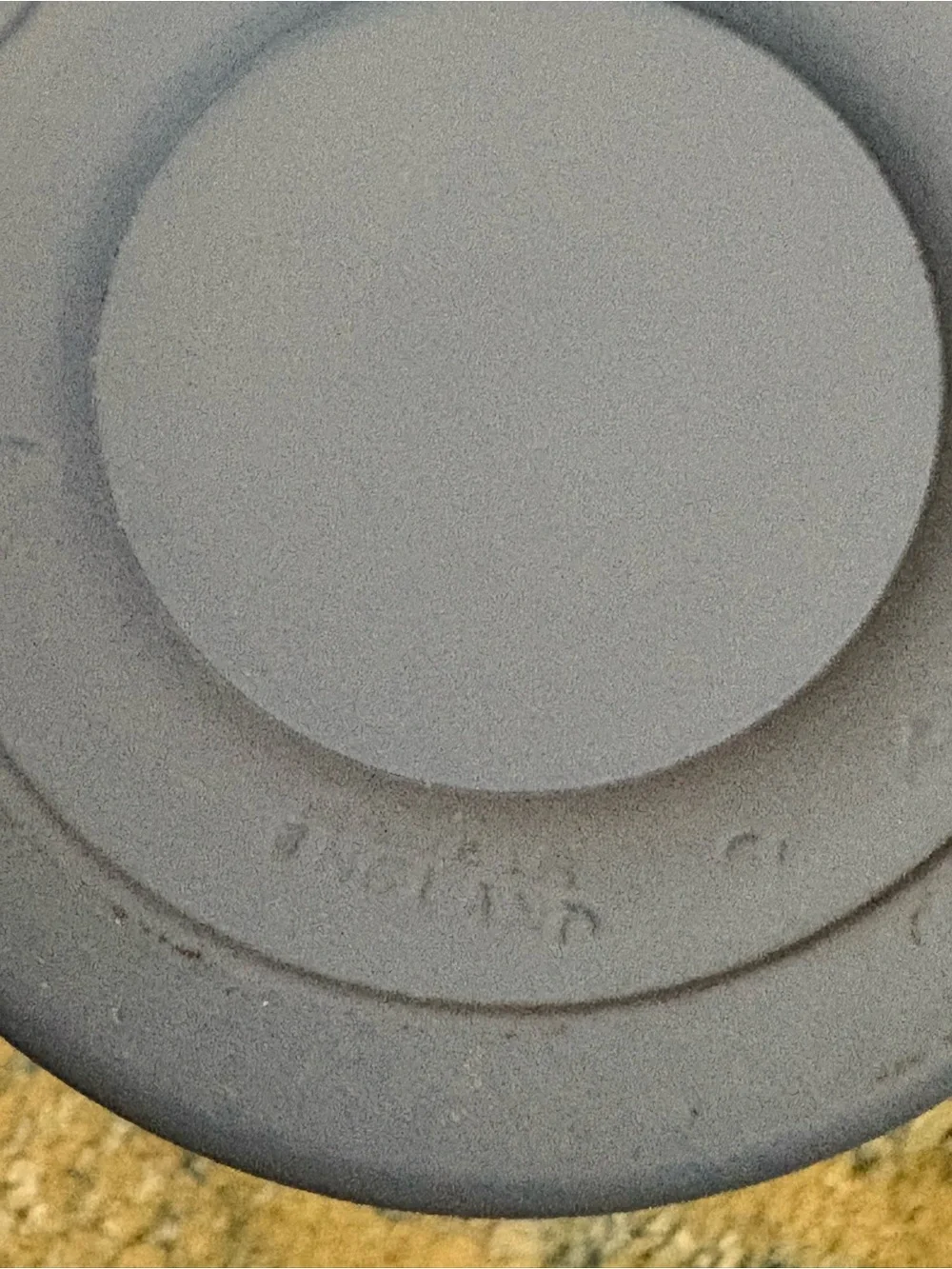 Wedgwood-Style Blue Jasperware Flared Vase with White Relief